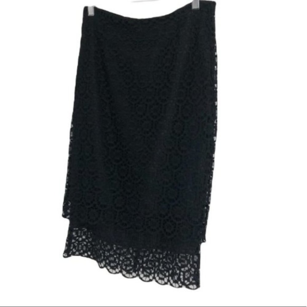 Jenni Kayne lace black crochet pencil skirt in XS
